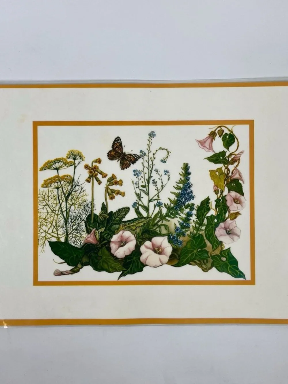 VTG Spring Floral Placemats Set of 6 Wild Flowers Butterfly Cottagecore 16x11.5”
